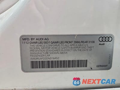 Zdjęcie 12 z 12 samochodu: 2013 AUDI A8 L QUATTRO VIN:WAURGAFD2DN016452 - miniatura