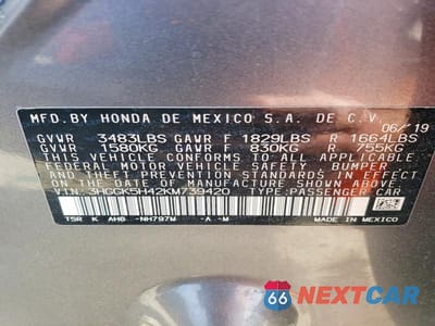 Zdjęcie 13 z 13 samochodu: 2019 HONDA FIT LX VIN:3HGGK5H42KM739420 - miniatura