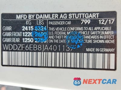 Zdjęcie 13 z 13 samochodu: 2018 MERCEDES-BENZ E 43 4MATIC AMG VIN:WDDZF6EB8JA401137 - miniatura