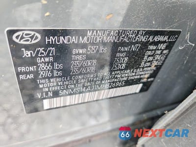 Zdjęcie 14 z 14 samochodu: 2021 HYUNDAI SANTA FE SE VIN:5NMS14AJ1MH326965 - miniatura