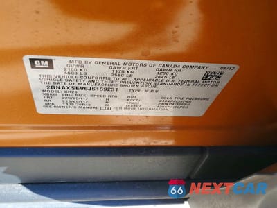 Zdjęcie 13 z 13 samochodu: 2018 CHEVROLET EQUINOX LT VIN:2GNAXSEV6J6169231 - miniatura