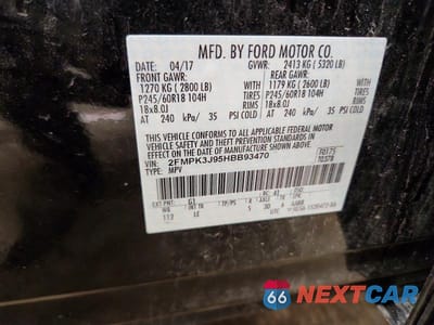 Zdjęcie 13 z 13 samochodu: 2017 FORD EDGE VIN:2FMPK3J95HBB93470 - miniatura