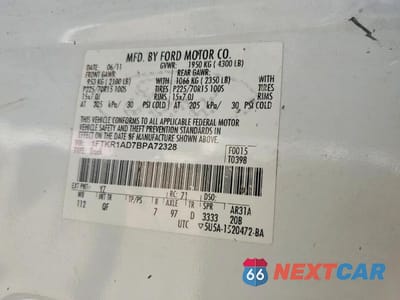 Zdjęcie 12 z 12 samochodu: 2011 FORD RANGER VIN:1FTKR1AD7BPA72328 - miniatura