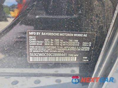 Zdjęcie 13 z 13 samochodu: 2012 BMW X5 XDRIVE35D VIN:5UXZW0C59C0B88441 - miniatura