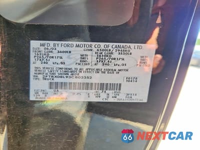 Zdjęcie 12 z 12 samochodu: 2003 FORD F150 VIN:2FTRX08L93CB03352 - miniatura