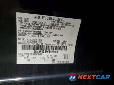 Zdjęcie 13 z 13 samochodu: 2016 FORD FLEX LIMITED VIN:2FMHK6D87GBA01408 - miniatura