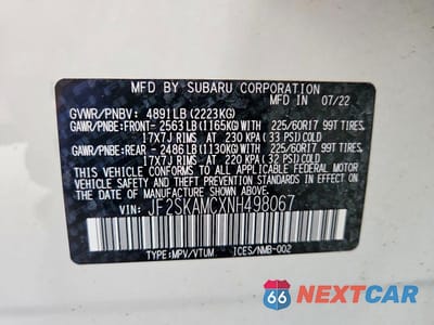 Zdjęcie 13 z 13 samochodu: 2022 SUBARU FORESTER WILDERNESS VIN:JF2SKAMCXNH498067 - miniatura