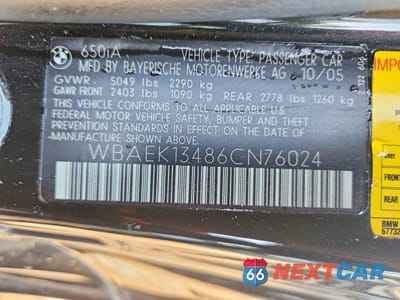 Zdjęcie 12 z 12 samochodu: 2006 BMW 650 I VIN:WBAEK13486CN76024 - miniatura
