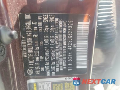 Zdjęcie 12 z 12 samochodu: 2013 KIA SORENTO LX VIN:5XYKT4A25DG325329 - miniatura