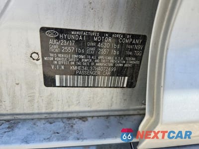 Zdjęcie 12 z 12 samochodu: 2017 HYUNDAI SONATA HYBRID LIMITED VIN:KMHE34L37HA072499 - miniatura