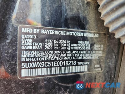 Zdjęcie 13 z 13 samochodu: 2014 BMW X3 XDRIVE28I VIN:5UXWX9C51E0D18218 - miniatura
