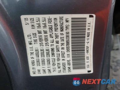 Zdjęcie 13 z 13 samochodu: 2005 HONDA CR-V SE VIN:SHSRD78985U338190 - miniatura