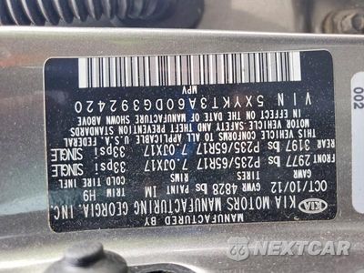 Zdjęcie 13 z 13 samochodu: 2013 KIA SORENTO LX VIN:5XYKT3A60DG392420 - miniatura