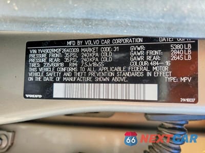 Zdjęcie 13 z 13 samochodu: 2015 VOLVO XC60 VIN:YV4902RM2F2640309 - miniatura