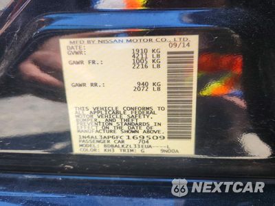 Zdjęcie 12 z 12 samochodu: 2015 NISSAN ALTIMA 2.5 SV VIN:1N4AL3AP6FC169509 - miniatura
