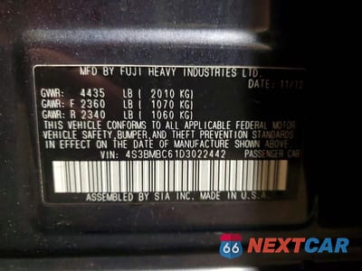 Zdjęcie 13 z 13 samochodu: 2013 SUBARU LEGACY 2.5I PREMIUM VIN:4S3BMBC61D3022442 - miniatura