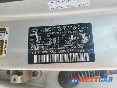 Zdjęcie 12 z 12 samochodu: 2016 HYUNDAI TUCSON LIMITED VIN:KM8J33A25GU040232 - miniatura