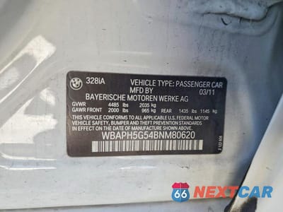 Zdjęcie 12 z 12 samochodu: 2011 BMW 3-SERIES 328I 4D SED VIN:WBAPH5G54BNM80620 - miniatura