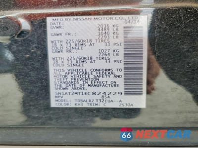 Zdjęcie 12 z 12 samochodu: 2014 NISSAN ROGUE SL VIN:5N1AT2MT1EC824229 - miniatura