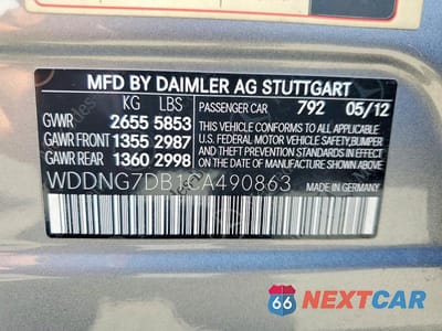 Zdjęcie 12 z 12 samochodu: 2012 MERCEDES-BENZ S 550 VIN:WDDNG7DB1CA490863 - miniatura