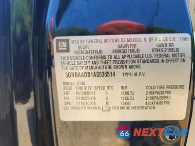 Zdjęcie 12 z 12 samochodu: 2010 CHEVROLET HHR LS VIN:3GNBAADB1AS536514 - miniatura