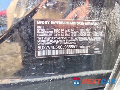 Zdjęcie 12 z 12 samochodu: 2012 BMW X5 XDRIVE35I VIN:5UXZV4C5XCL988851 - miniatura