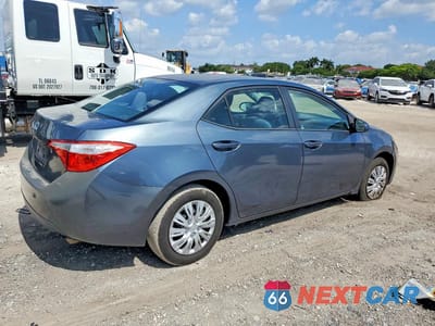 Trzecie zdjęcie samochodu z tyłu: 2016 TOYOTA COROLLA L VIN:5YFBURHE4GP467018 - miniatura