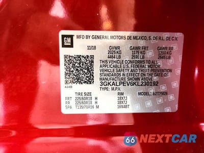 Zdjęcie 12 z 12 samochodu: 2019 GMC TERRAIN SLT VIN:3GKALPEV6KL230192 - miniatura