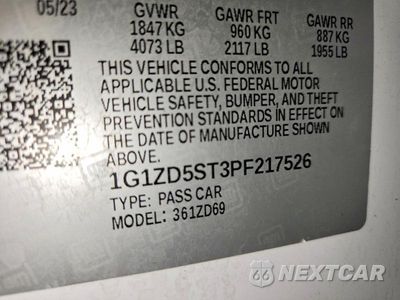 Zdjęcie 14 z 14 samochodu: 2023 CHEVROLET MALIBU LT VIN:1G1ZD5ST3PF217526 - miniatura