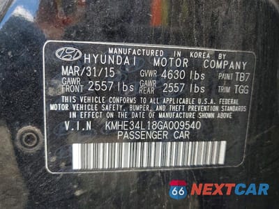 Zdjęcie 13 z 13 samochodu: 2016 HYUNDAI SONATA HYBRID LIMITED VIN:KMHE34L18GA009540 - miniatura