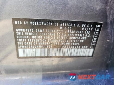 Zdjęcie 13 z 13 samochodu: 2017 VOLKSWAGEN GOLF VIN:3VWH17AU2HM531829 - miniatura
