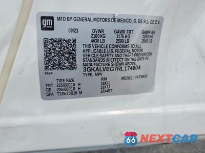Zdjęcie 13 z 13 samochodu: 2024 GMC TERRAIN SLT VIN:3GKALVEG7RL174604 - miniatura