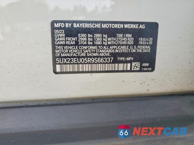 Zdjęcie 13 z 13 samochodu: 2024 BMW X5 XDRIVE40I VIN:5UX23EU05R9S66337 - miniatura
