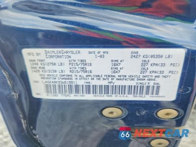 Zdjęcie 12 z 12 samochodu: 2003 JEEP LIBERTY SPORT VIN:1J4GK48K93W619911 - miniatura