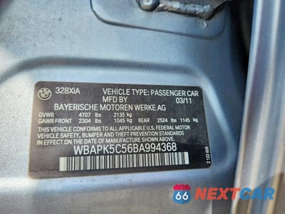 Zdjęcie 13 z 13 samochodu: 2011 BMW 328 XI SULEV VIN:WBAPK5C56BA994368 - miniatura