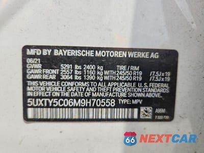 Zdjęcie 12 z 12 samochodu: 2021 BMW X3 XDRIVE30I VIN:5UXTY5C06M9H70558 - miniatura