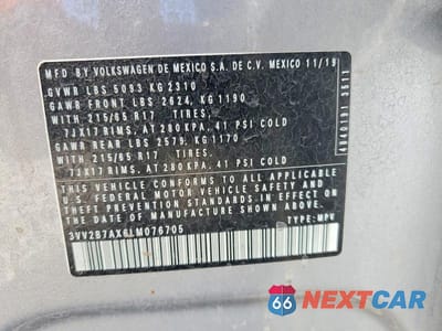 Zdjęcie 12 z 12 samochodu: 2020 VOLKSWAGEN TIGUAN SE VIN:3VV2B7AX6LM076705 - miniatura