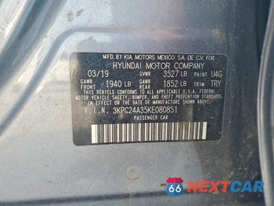 Zdjęcie 12 z 12 samochodu: 2019 HYUNDAI ACCENT SE VIN:3KPC24A35KE080851 - miniatura
