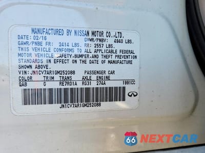 Zdjęcie 13 z 13 samochodu: 2016 INFINITI Q50 2.0T PREMIUM VIN:JN1CV7AR1GM252088 - miniatura