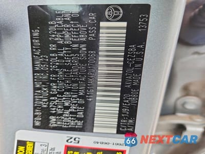 Zdjęcie 12 z 12 samochodu: 2023 TOYOTA CAMRY SE VIN:4T1G11AK4PU170068 - miniatura