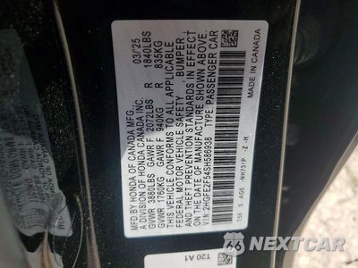 Zdjęcie 12 z 12 samochodu: 2025 HONDA CIVIC SPORT VIN:2HGFE2F54SH586938 - miniatura
