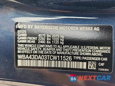 Zdjęcie 13 z 13 samochodu: 2026 BMW 430I VIN:WBA43DA03TCW11526 - miniatura