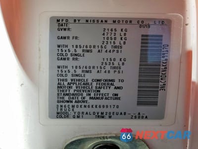 Zdjęcie 13 z 13 samochodu: 2019 NISSAN NV200 DELIVERY VAN VIN:3N6CM0KN6KK699170 - miniatura