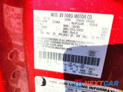 Zdjęcie 12 z 12 samochodu: 2010 FORD F150 SUPERCREW VIN:1FTFW1EV8AFB91815 - miniatura