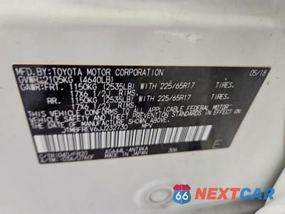 Zdjęcie 13 z 13 samochodu: 2018 TOYOTA RAV4 LE VIN:JTMBFREV6JJ232730 - miniatura