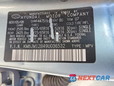 Zdjęcie 13 z 13 samochodu: 2009 HYUNDAI TUCSON GLS VIN:KM8JM12B49U036532 - miniatura