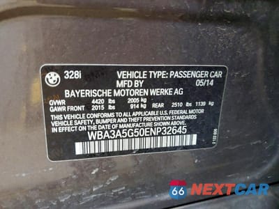 Zdjęcie 12 z 12 samochodu: 2014 BMW 328 I VIN:WBA3A5G50ENP32645 - miniatura