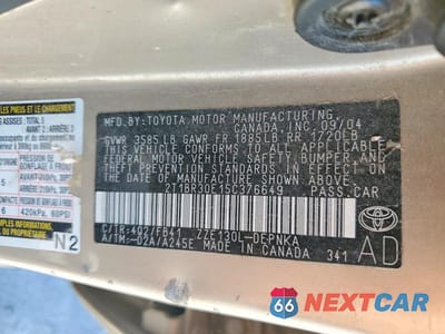Zdjęcie 12 z 12 samochodu: 2005 TOYOTA COROLLA LE VIN:2T1BR30E15C376649 - miniatura