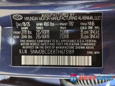 Zdjęcie 14 z 14 samochodu: 2026 HYUNDAI TUCSON SEL VIN:5NMJBCDE8TH673189 - miniatura