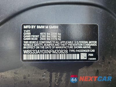 Zdjęcie 13 z 13 samochodu: 2022 BMW M3 COMPETITION VIN:WBS33AY0XNFM20828 - miniatura